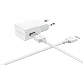 Samsung Charger EP-TA10EW microUSB v3.0 - захранване и кабел (MicroUSB 3.0 21 pin) за Samsung Galaxy Note 3, Galaxy S5, Samsung Galaxy S5 Neo (бял) (bulk)