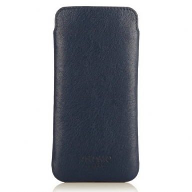 Knomo Leather Slim Sleeve - кожен калъф от естествена кожа за iPhone 8, iPhone 7, iPhone 6, iPhone 6S (син)