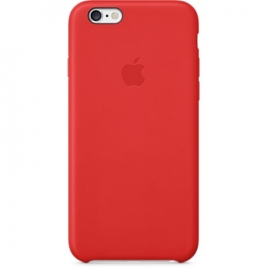 Apple iPhone Case - оригинален кожен кейс (естествена кожа) за iPhone 6, iPhone 6S (червен)