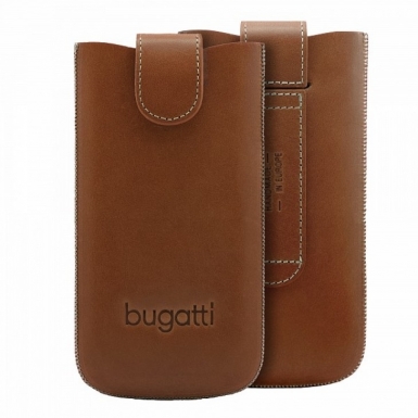 Bugatti SlimCase York 2ML - кожен калъф (естествена кожа) за iPhone 8, iPhone 7, iPhone 6S, Galaxy Alpha, Galaxy S5 mini, HTC One Mini 2 (кафяв)