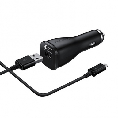 Samsung Fast Car Charger EP-LN915U 2.0A - оригинално зарядно с MicroUSB кабел за кола за Samsung и мобилни телефони (ритейл опаковка) (черен)