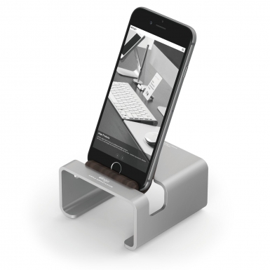 Elago M3 Stand - поставка от алуминий и дърво за iPhone и iPad mini (сребриста)