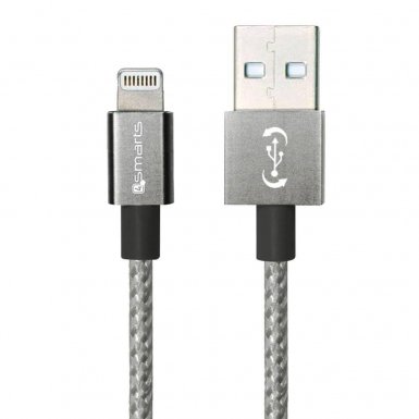 4smarts MFI RapidCord FlipPlug Lightning Data Cable 2m. - сертифициран lightning кабел (200 см.) за iPhone, iPad и iPod с Lightning вход (сив)