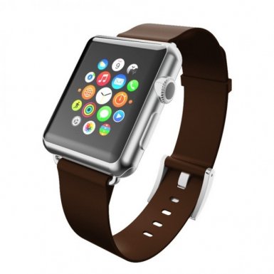 Incipio Premium Leather Watch Band - класическа кожена каишка за Apple Watch 38м, 40мм (кафяв)