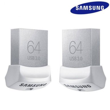 Samsung USB 3.0 Flash Drive Fit 64GB - ултрабърза компактна USB 3.0 флаш памет за преносими компютри 64GB (сребрист)