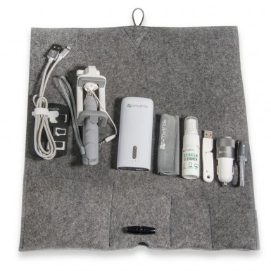 4smarts Felt Travel Bag Set - комплект аксесоари, кабели, зарядни, батерия, селфи стик и др. за мобилни устройства