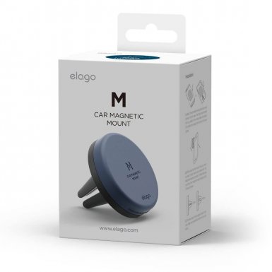 Elago M Car Magnetic Mount - магнитна поставка за радиатора на кола за смартфони (синя)