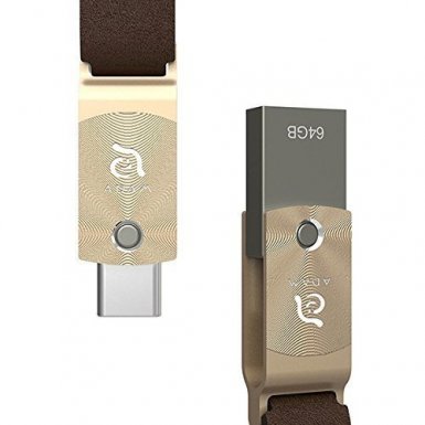 Adam Elements Roma Dual USB Drive 64GB - USB памет с USB-C и USB 3.1 портове за компютри, смартфони и таблети (тъмносив)