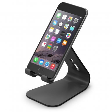 Elago M2 Stand - алуминиева поставка за iPhone 6/6S, 6 Plus/6S Plus, iPhone SE/5/5S/5C и мобилни телефони (черна)