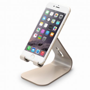 Elago M2 Stand - алуминиева поставка за iPhone 6/6S, 6 Plus/6S Plus, iPhone SE/5/5S/5C и мобилни телефони (златиста)
