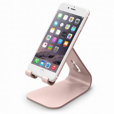 Elago M2 Stand - алуминиева поставка за iPhone 6/6S, 6 Plus/6S Plus, iPhone SE/5/5S/5C и мобилни телефони (розово злато)