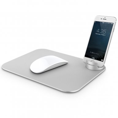 Verus Slate Mouse Pad - дизайнерски алуминиев пад за мишка (сребрист)