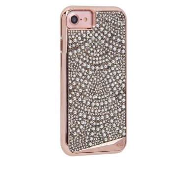CaseMate Brilliance Case - кейс с висока защита и кристали за iPhone 8, iPhone 7, iPhone 6S, iPhone 6 (златист)