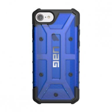 Urban Armor Gear Plasma - удароустойчив хибриден кейс за iPhone 8, iPhone 7, iPhone 6S, iPhone 6 (син-прозрачен)