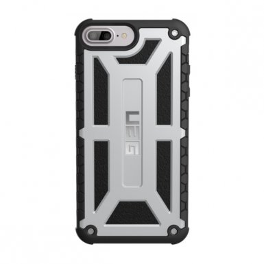 Urban Armor Gear Monarch Platinum - удароустойчив хибриден кейс за iPhone 8 Plus, iPhone 7 Plus (сребрист-черен)