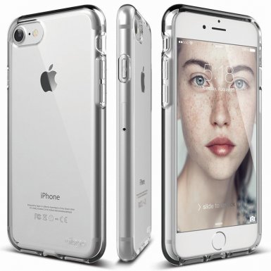 Elago S7 Cushion Case + HD Clear Film - силиконов калъф и HD покритие за iPhone 8, iPhone 7 (прозрачен)