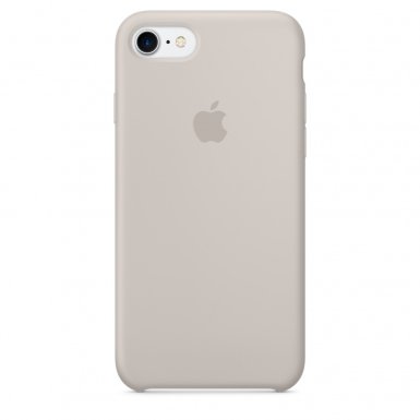 Apple Silicone Case - оригинален силиконов кейс за iPhone 8, iPhone 7 (бежав)