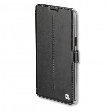4smarts Supremo Book Flip Case - кожен калъф с поставка и отделение за кр. карта за iPhone 8 Plus, iPhone 7 Plus (черен)