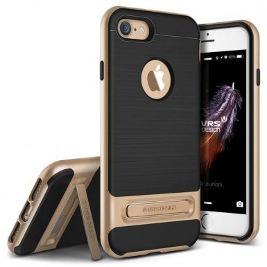 Verus High Pro Shield Case - висок клас хибриден удароустойчив кейс за iPhone 8, iPhone 7 (черен-златист)