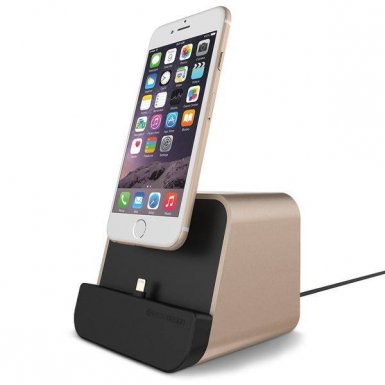 Verus New i-Depot Cradle - док станция за iPhone 8, iPhone 7, 7 Plus, 6/6S, 6 Plus/6S Plus, iPhone 5/5S/5C/SE, iPad mini (всички поколения), iPad Air, iPad 5 (2017)/Air 2, iPad Pro 9.7 (златиста)