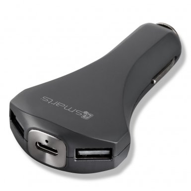 4smarts Ultimate In-Car Quick Charge 3.0 Car Charger 6A - зарядно за кола с технология за бързо зареждане (6 Ампера) с 2 USB изхода и USB-C изход (черен)