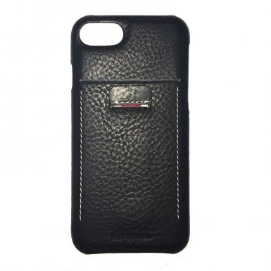 SLG Design D6 IMBL Case - кожен кейс (ествена кожа) за iPhone 8, iPhone 7 (черен)