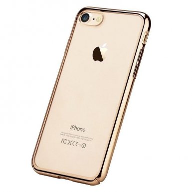 Devia Glimmer Case - поликарбонатов кейс за iPhone 8, iPhone 7 (прозрачен-златист)