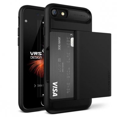 Verus Damda Glide Case - висок клас хибриден удароустойчив кейс с място за кр. карти за iPhone 8, iPhone 7 (черен)