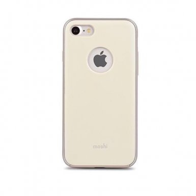 Moshi iGlaze Case - тънък удароустойчив хибриден кейс за iPhone 8, iPhone 7 (бледа роза)
