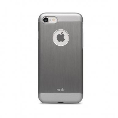 Moshi iGlaze Armour - удароустойчив алуминиев кейс за iPhone 8, iPhone 7 (тъмносив)