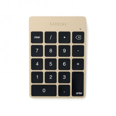 Satechi Slim Aluminum Wireless Keypad - безжична Bluetooth клавиатура с 18 бутона за MacBook (златиста)