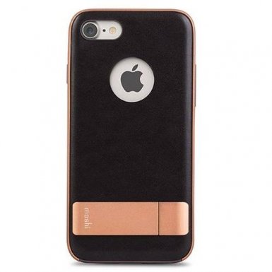 Moshi Kameleon Case - удароустойчив кожен кейс за iPhone 8, iPhone 7 (черен)
