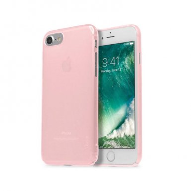 Torrii Healer Case - самовъзстановяващ се поликарбонатов кейс и калено стъкло за iPhone 8, iPhone 7 (розов-прозрачен)