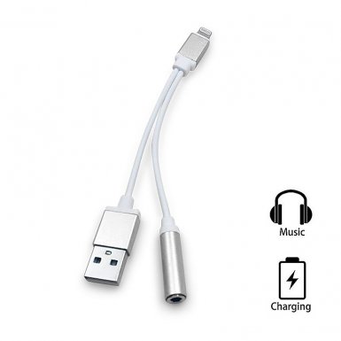 Tipx Lightning to USB and 3.5 mm Audio Adapter - адаптер от Lightning към USB и 3.5 мм аудио жак (сребрист)