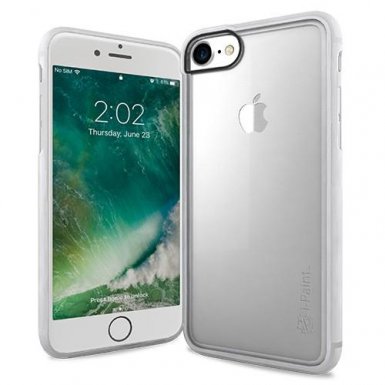 iPaint Matte Frame Case - дизайнерски поликарбонатов кейс с TPU рамка за iPhone 8, iPhone 7 (прозрачен)