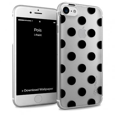 iPaint Glamour Pois Case - дизайнерски TPU кейс за iPhone 8, iPhone 7 (прозрачен)