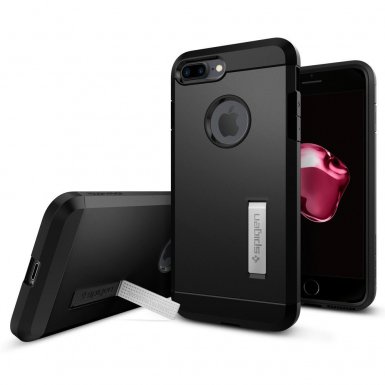 Spigen Tough Armor Case - хибриден кейс с най-висока степен на защита за iPhone 8 Plus, iPhone 7 Plus (черен)