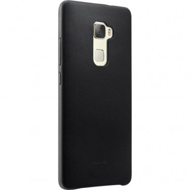 Huawei Leather Cover - оригинален кожен кейс за Huawei Mate S (черен)