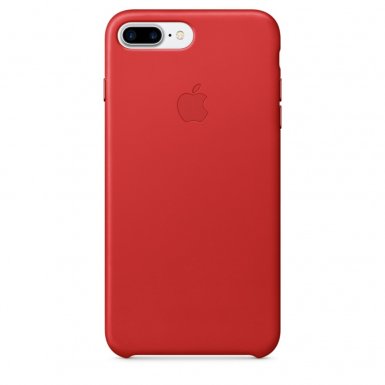 Apple iPhone Leather Case - оригинален кожен кейс (естествена кожа) за iPhone 8 Plus, iPhone 7 Plus (червен)