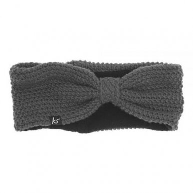 KitSound Bow Headband - вълнена лента за глава с вградени слушалки за iPhone и мобилни устройства (сив)