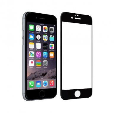 Premium Full Screen Tempered Glass - обхващащо и ръбовете стъклено защитно покритие за дисплея на iPhone 8, iPhone 7 (черен)