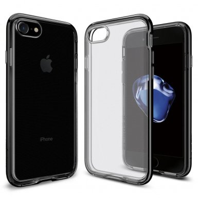 Spigen Neo Hybrid Case Crystal - хибриден кейс с висока степен на защита за iPhone 8, iPhone 7 (прозрачен-черен гланц)