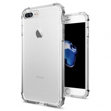 Spigen Crystal Shell Case - хибриден кейс с висока степен на защита за iPhone 8 Plus, iPhone 7 Plus (прозрачен)