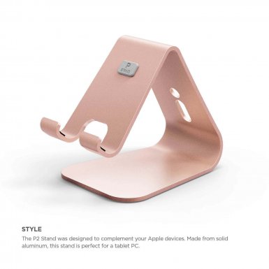 Elago P2 Stand - дизайнерска алуминиева поставка за iPad и таблети (розово злато)