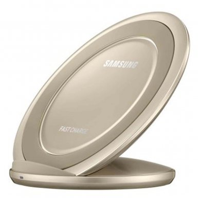 Samsung Inductive Wireless Fast Charge Stand NG930 - поставка (пад) за безжично захранване за QI съвместими устройства (златист)