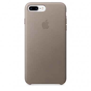 Apple iPhone Leather Case - оригинален кожен кейс (естествена кожа) за iPhone 8 Plus, iPhone 7 Plus (светлосив)