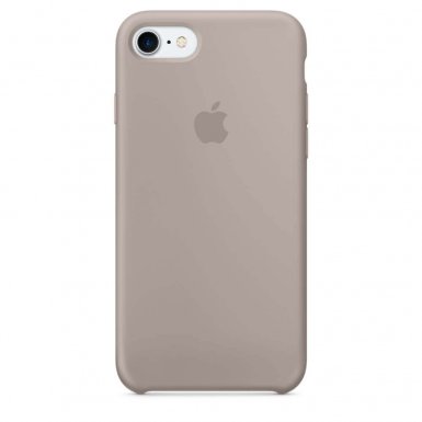 Apple Silicone Case - оригинален силиконов кейс за iPhone 8, iPhone 7 (светлосив)