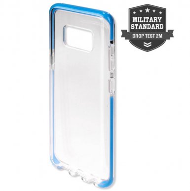 4smarts Soft Cover Airy Shield - хибриден удароустойчив кейс за Samsung Galaxy S8 Plus (син-прозрачен)