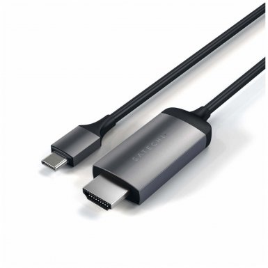 Satechi Aluminum 4K USB-C to HDMI Cable - кабел с поддръжка на 4K за свързване от USB-C към HDMI (тъмносив)