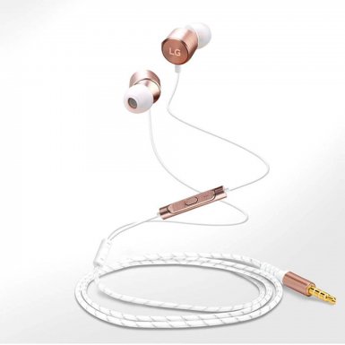 LG Headset QuadBeat 3 Tuned by AKG - оригинални слушалки с микрофон и управление на звука за LG смартфони (розово злато) (bulk)
